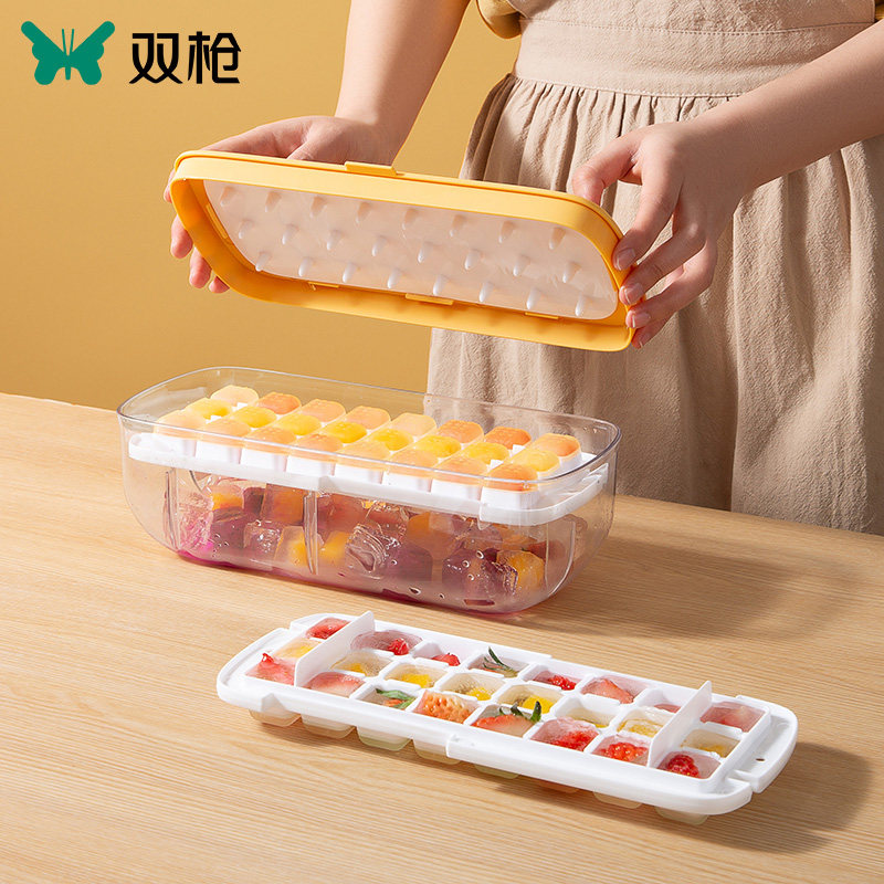 Double Lance Silicone Gel Ice suit Food grade ice block mold with lid pressed ice maker Home Ice Ice Making Box