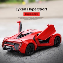Alloy car Toys Lecken sports car model open door sound and light back force car boy child anti-fall toy car