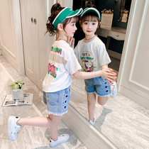 Girl Short Sleeve T-shirt 2022 New Children Summer Dress Girls Dresses Children Clothes Girls Clothes Girls Summer Half Sleeve Blouse Tide