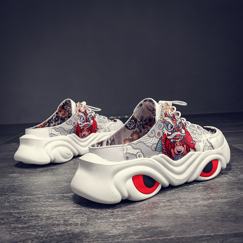 Fox slave summer style Baotou semi-trailer without heel men's outdoor summer lazy net red one pedal men's slippers outside wear men's shoes