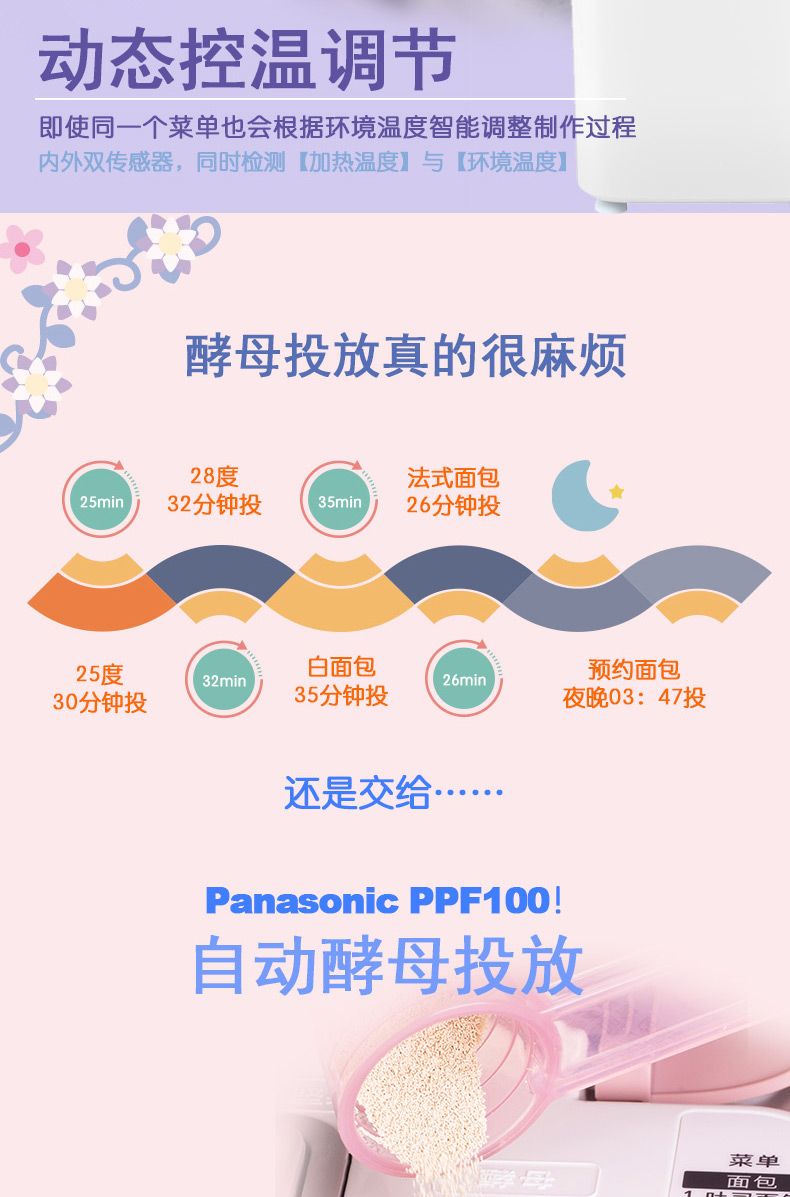 mua máy làm bánh mì Máy làm bánh mỳ thông minh tự động đa năng Panasonic / Panasonic SD-PPF100 - Máy bánh mì may nuong banh my
