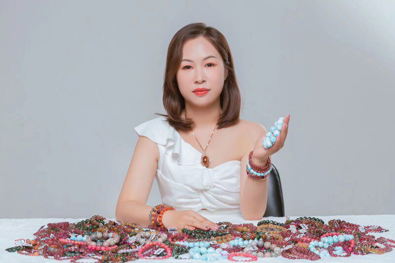 Sea Sapphire Tomaline Purple Yellow Green and White Crystal Bracelet Ultra Seven Red Stone Blue Blue Moon Light