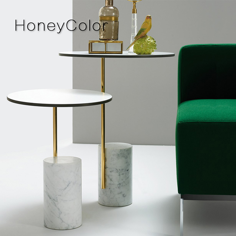 Nordic designer marble side a few small apartment small round table minimalist creative minimalist sofa corner a few gold light luxury