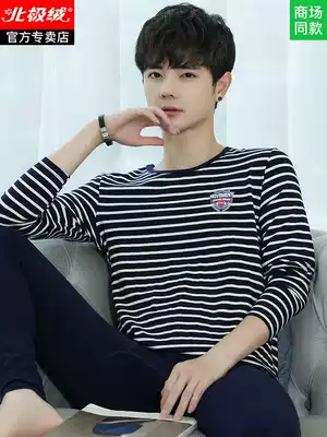 Autumn clothes sanitary pants men's cotton set thin youth junior high school students cotton sweater men's cotton hot clothes