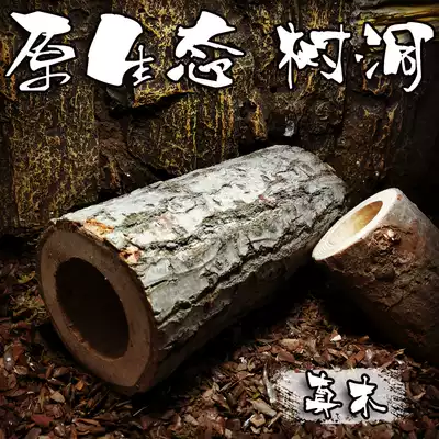 Log tree hole bark humidification to avoid the cave palace lizard snake turtle wooden stake bird rat nest climbing pet reptile box large