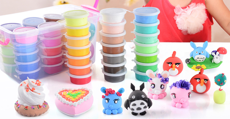 24 màu 36 màu siêu nhẹ đất sét không độc hại plasticine màu đất sét màu không gian đất sét sét tuyết đất sét mềm đồ chơi