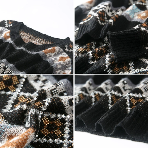 Трикотажный вместительный и большой весенний осенний свитер, большой размер, европейский стиль