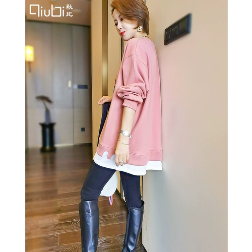 Осенняя модная толстовка, мультяшный лонгслив, коллекция 2021, оверсайз, с рукавом, круглый воротник