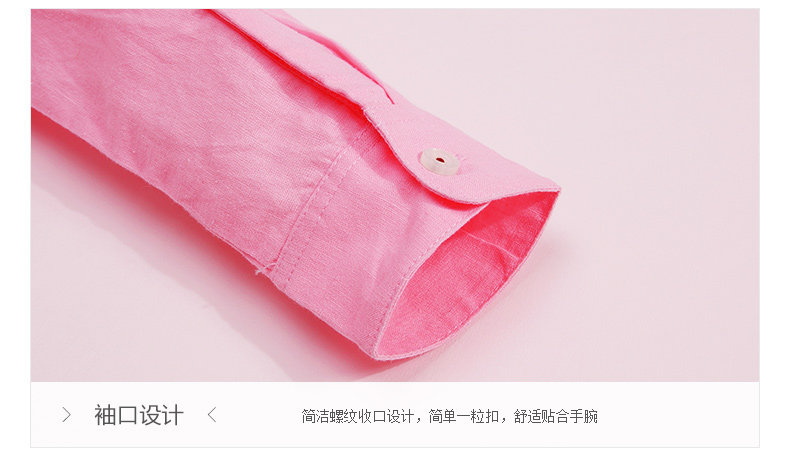 Chemise fille à manche longue en lin - Ref 2085640 Image 38