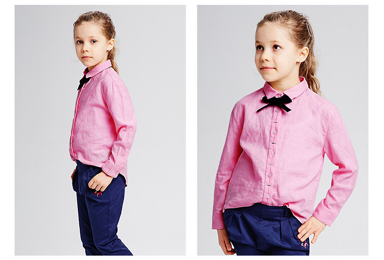 Chemise fille à manche longue en lin - Ref 2085640 Image 22