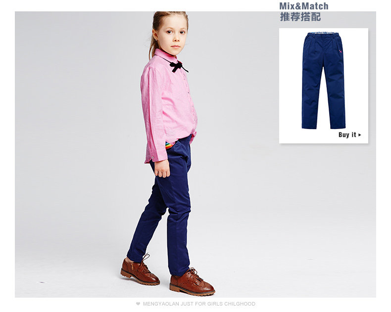 Chemise fille à manche longue en lin - Ref 2085640 Image 23