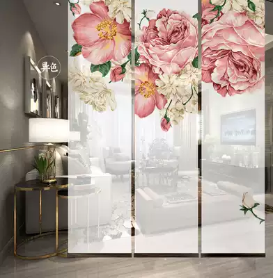 Translucent screen partition soft screen hanging screen soft screen hanging screen 049 beautiful peony