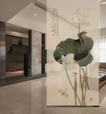 Heterochromatic translucent screen partition hanging roller blind modern simple entrance entrance porch bedroom shade 41 Lotus