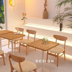 Xiongtu Japanese-style log wind Net red milk tea shop table and chair combination dessert hamburger snack shop restaurant catering furniture