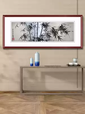 Ancient Wu female red pure handmade Suzhou embroidery painting Su embroidery finished hanging painting study living room decoration painting bamboo newspaper peace