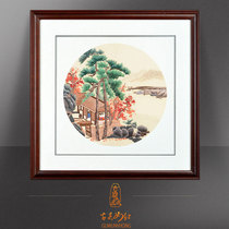 Ancient Wu Woman Red Su Embroidery Finished Product Hung Painting Living Room Suzhou Embroidery Painting Pure Handmade Xuanguan Landscape Decoration Painting
