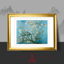 Ancient Wu woman red Su embroidery finished product hanging painting Living room European style decoration painting Suzhou embroidery painting Van Gogh flowering apricot branches