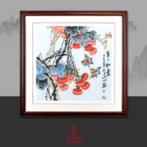 Ancient Wu Woman Red Su Embroidery Finished Product Hung Painting Living Room Pure Handmade Embroidery Hanging Painting Xuanguan Restaurant Decoration Painting Flowers Open Rich And Expensive