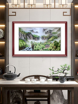 Ancient Wu Woman Red Pure Handmade Embroidery Painting Su Embroidery Finished Product Painting Xuanguan Book House Chinese Style Decoration Painting Landscape Mountain Clear Water Show