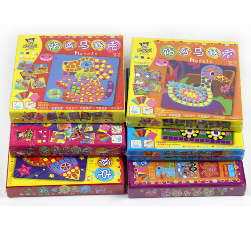 Black girl mosaic stickers Stickers Kindergarten children DIY handmade material pack toy EVA three-dimensional stickers