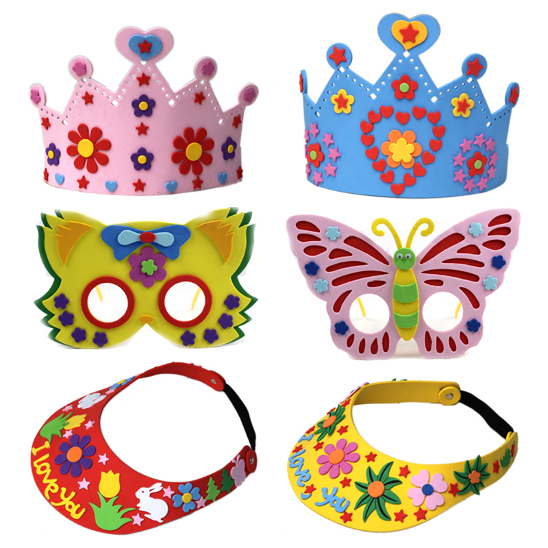 Holiday handmade DIY birthday crown sun hat glasses eva production adhesive painting children's production material package