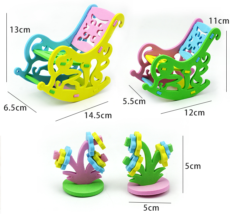 Mô hình đồ nội thất ba chiều nhỏ cho trẻ em làm bằng tay 3D stereo trẻ em DIY DIY chơi đồ chơi nhà sáng tạo đồ chơi cho trẻ sơ sinh