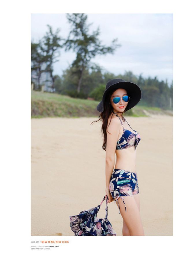Cặp đôi đồ bơi nữ áo ba lỗ bikini bảo thủ che bụng thon gọn ngực nhỏ gợi cảm Hàn Quốc suối nước nóng nhỏ - Bikinis đồ tắm bikini