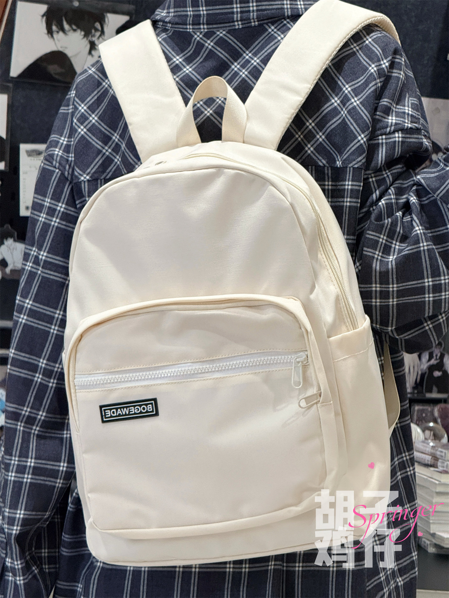 Bearded Chicken Lightweight Water-Repellent Large Capacity American Retro Computer Backpack for Middle and High School Students