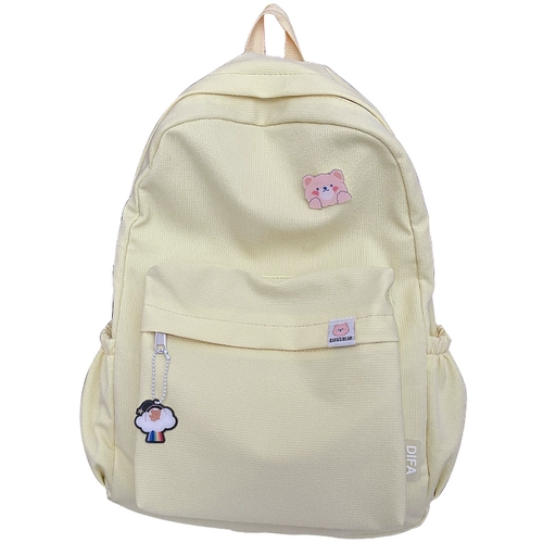 Японский свежий ранец, милая желтая сумка через плечо, вместительный и большой рюкзак, в корейском стиле, для средней школы