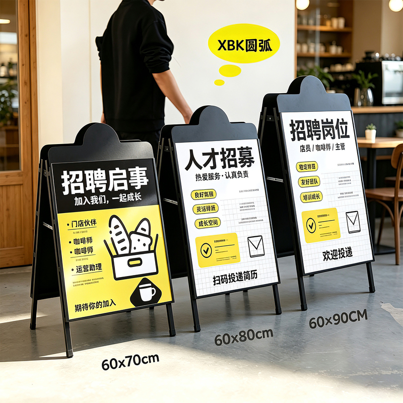 Poster Stand Outside Milk Tea Shop, Outdoor Windproof Advertising Display Board, Iron Double-Sided Kt Board Display Stand, Vertical Floor-Standing Poster Stand Outside Milk Tea Shop, Outdoor Windproof Advertising Display Board, Iron Double-Sided Kt Board Display Stand, Vertical Floor-Standing