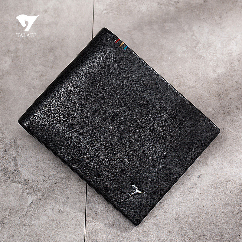 Men's leather 2022 new wallet short trend top layer cowhide leisure business fashion personality driver's license wallet