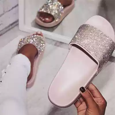 тапки женские 2020 fashion rhinestone slippers womens slippers
