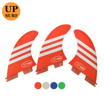 UPSURF glass fiber tail fin surfboard fin surf fin Double Tabs 2 stripe design tail rudder