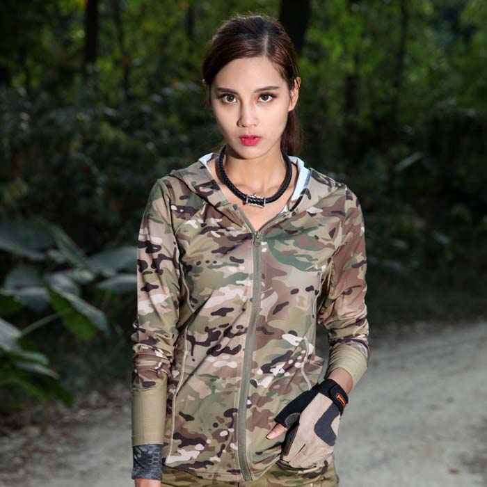 Capricorn micai dress female special forces quick-drying long-sleeved hooded cardigan CS real field breathable jacket sweater