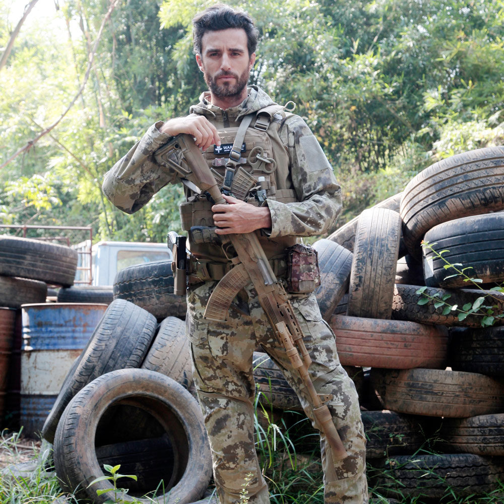 Chief Longwei camouflan frock jacket trousers Changpants CS live-action game All terrain Tactical jacket clothes men and women training clothes