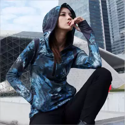 Chiefs military fans Python camouflage long sleeve tactical T-shirt women spring and summer outdoor riding hiking slim hoodie sweater