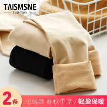 Pantyhose women wear spring and Autumn plus velvet medium thick feather velvet Japanese leggings Thin velvet foot jumpers stockings women