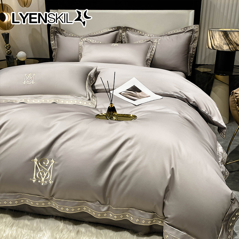 Light luxury wind 60 long staple cotton four-piece cotton cotton Nordic luxury bed linen quilt cover high-end bedding