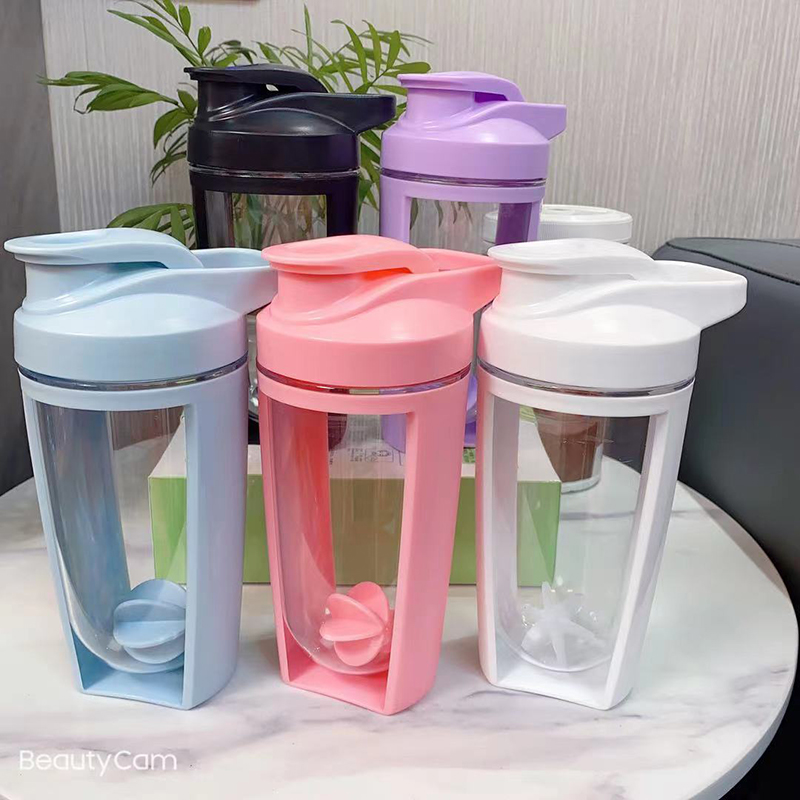 Double-layer plastic large-capacity sports scale water cup suitable for cross-border drinking powder milkshake shaker cup custom LOGO