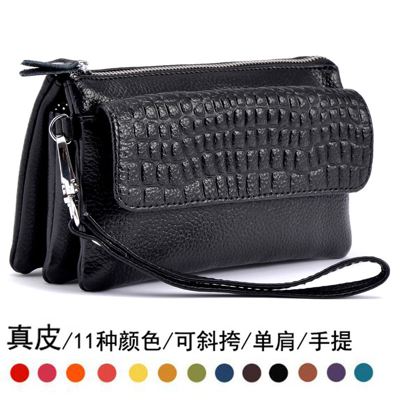 Leather mobile phone bag fanny small bag shoulder bag lady messenger bag all-match clutch bag cowhide mobile phone bag
