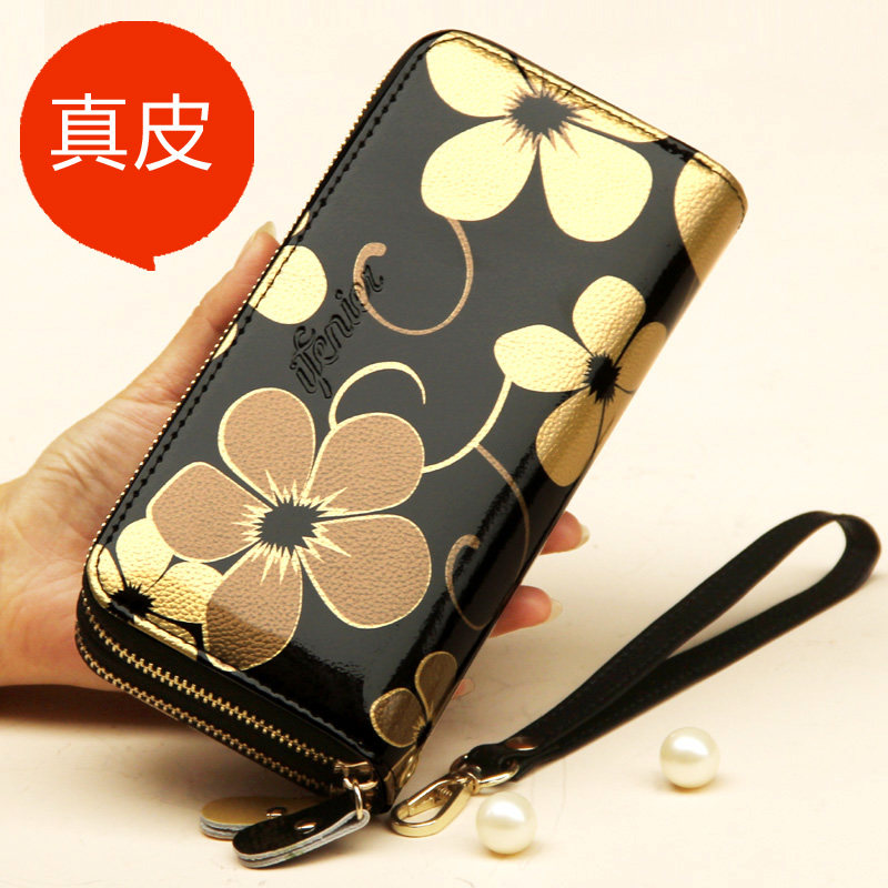 Multi-layer wallet women's genuine leather long version multifunctional large-capacity cowhide wallet double zipper mobile phone bag new clutch bag