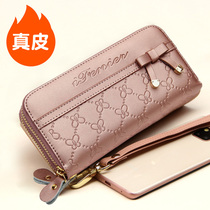 Genuine Leather Wallet Long style Large Capacity Fashion Zipper Money Clips Mobile Phone Zero Money Key Bag Handbags Womens Bag Hands