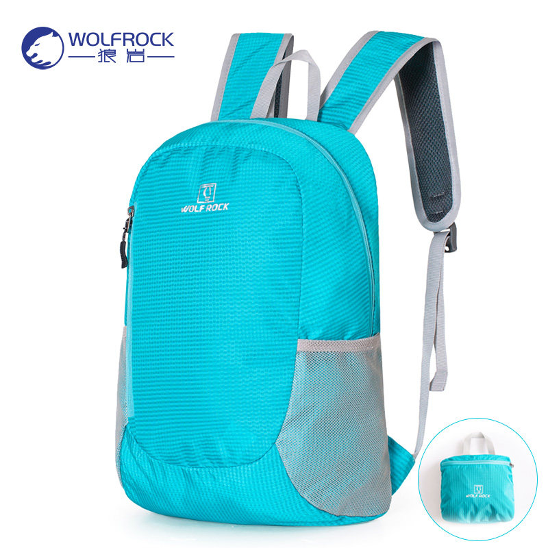 Wolf Rock skin bag for men and women can fold shoulder pack light outdoor mountaineering pack portable waterproof