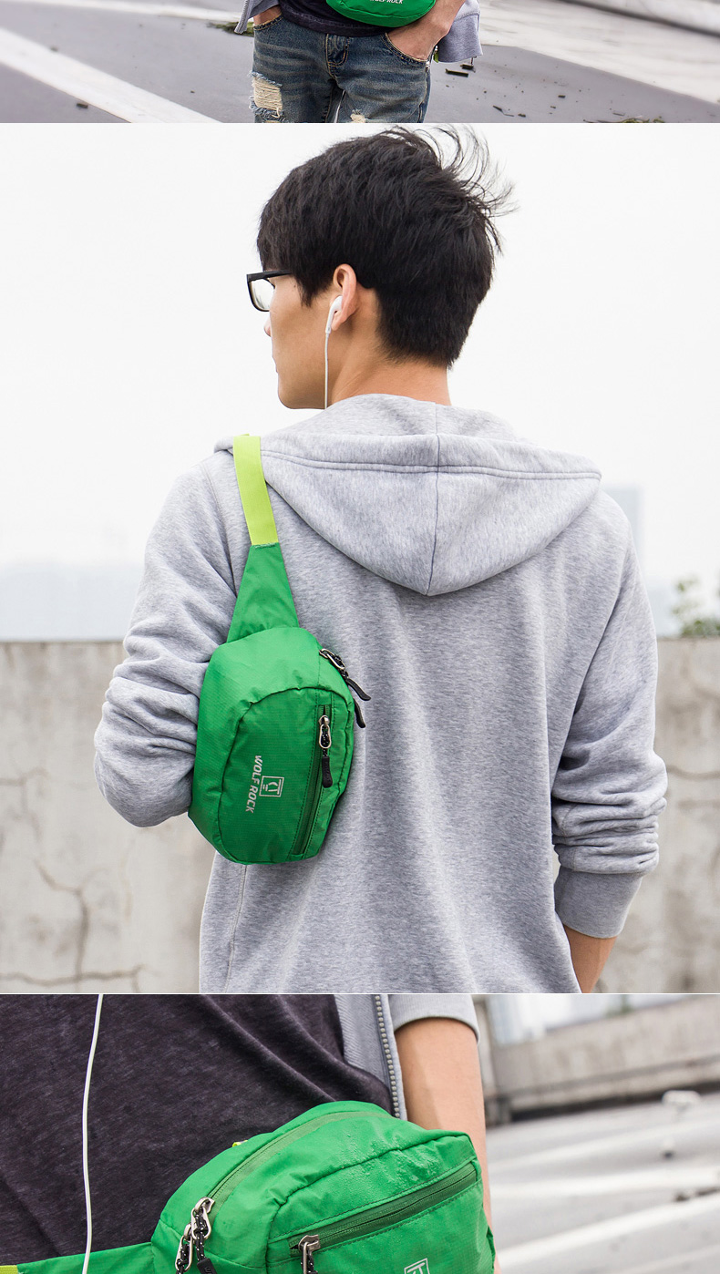Sói đá ngoài trời nam nữ mẫu gấp túi da túi thể thao chống trộm túi Messenger túi lưu trữ 	túi đeo hông cho thợ điện	