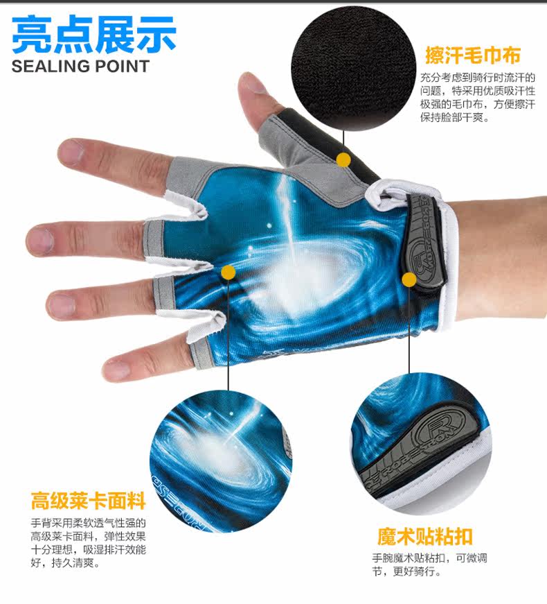 Gants pour vélo mixte ROCKYOU - Ref 2250676 Image 16