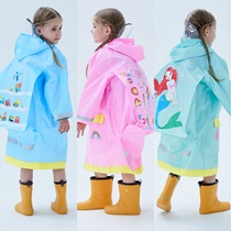 2022 new cartoon cute big hat brim pupils waterproof poncho boys and girls baby Oxford cloth raincoat schoolbag