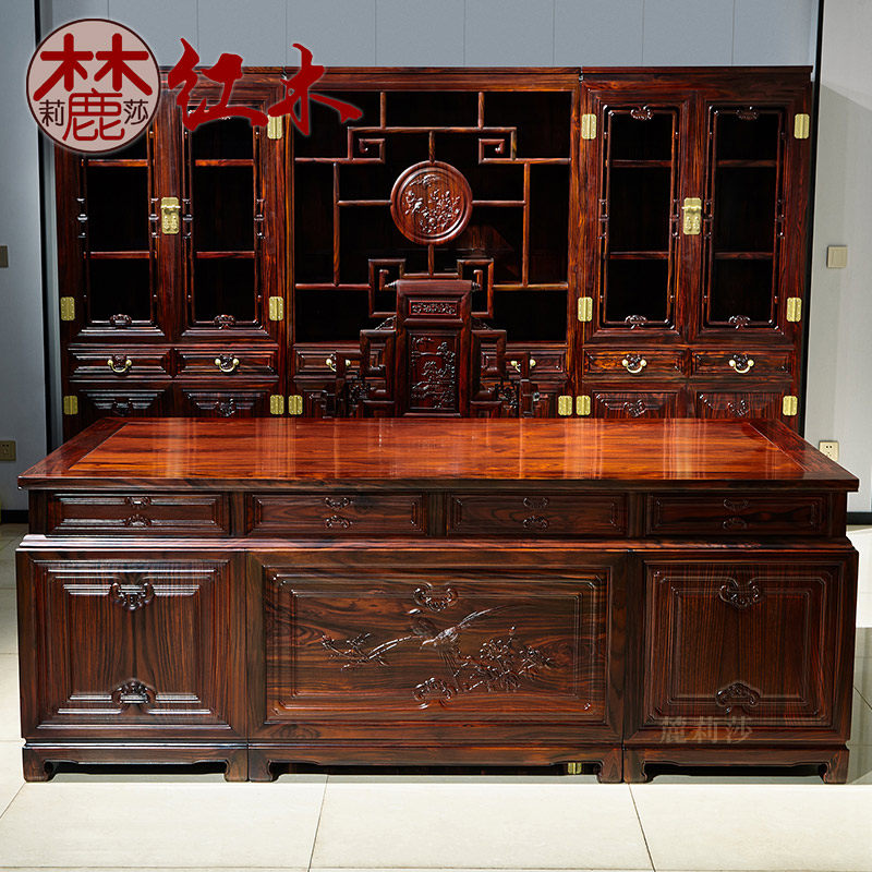 印尼黑酸枝老板桌有哪些优势?-红木书桌-淘宝百科网