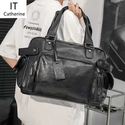 Hong Kong 2022 Classic Men's Business Document Briefcase Handbag Trendy Leather Casual Computer Shoulder Diagonal Bag - Taobao