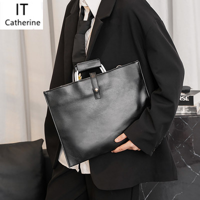 Hong Kong 2022 new Korean version of the British retro men's and women's handbags briefcases portable shoulder bag file bag - Taobao
