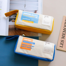 Salt Handheld Pen Bag Womens Literature and Art Tide : Virtual Day Division multi - functional large - capacity college stationery bag